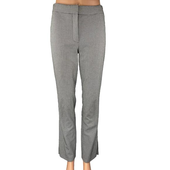 Aritzia Babaton Women's Black White Houndstooth Flared Trousers Pants Size 4 - Picture 1 of 5